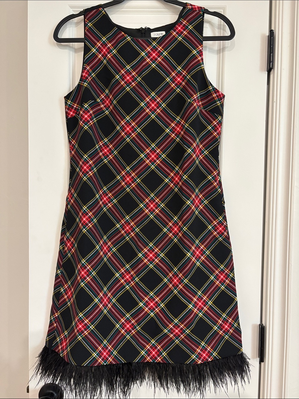 J. Crew Women’s plaid dress, great for holiday parties, mid length